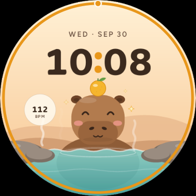 A calm capybara watch face for Wear OS