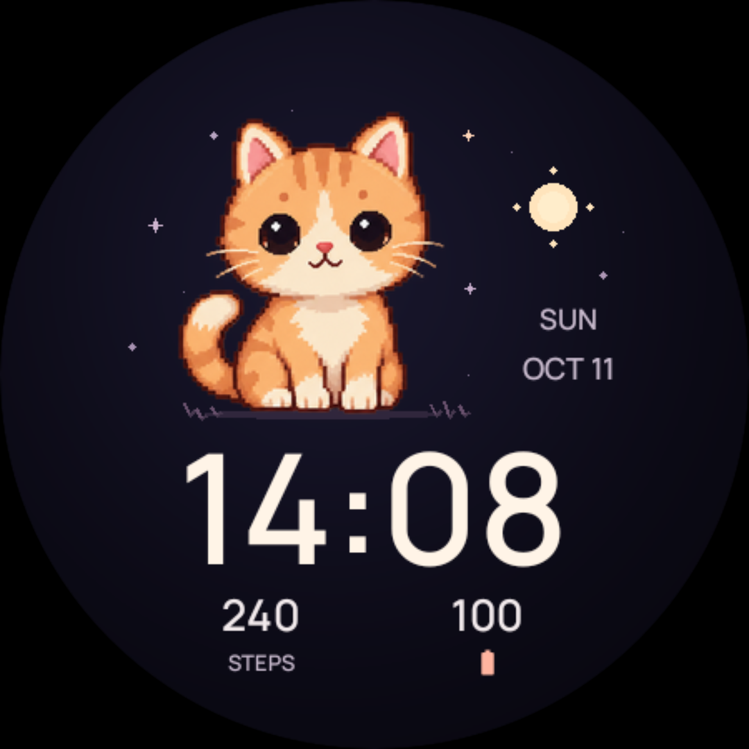 Kitten with the Living sky background